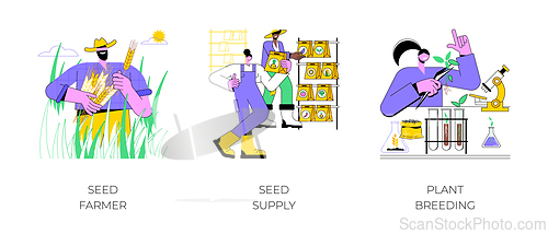 Image of Seeds and plant breeding isolated cartoon vector illustrations.