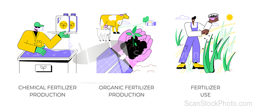 Image of Use of fertilizers isolated cartoon vector illustrations.