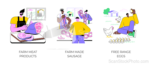 Image of Farm products isolated cartoon vector illustrations.