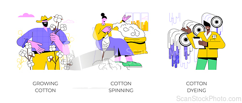 Image of Cotton farm isolated cartoon vector illustrations.