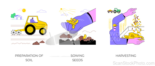 Image of Cultivation of crops isolated cartoon vector illustrations.