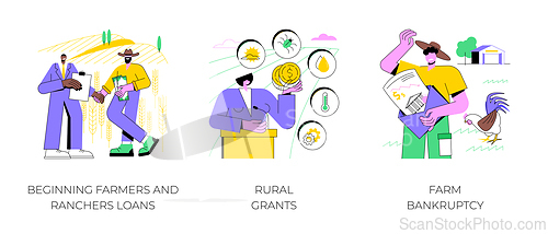 Image of Farm loans isolated cartoon vector illustrations.