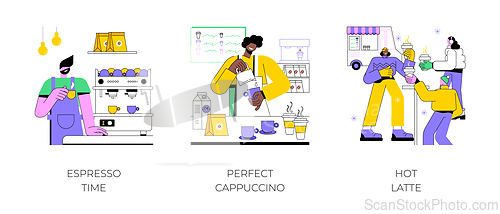 Image of Coffee culture isolated cartoon vector illustrations.