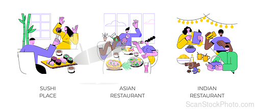 Image of Asian cuisine isolated cartoon vector illustrations.