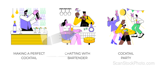 Image of Cocktail bar isolated cartoon vector illustrations.