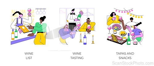 Image of Wine bar isolated cartoon vector illustrations.