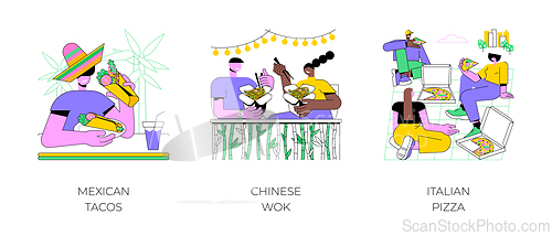 Image of Street food isolated cartoon vector illustrations.