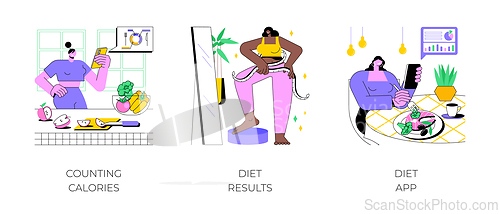 Image of Weight loss program isolated cartoon vector illustrations.