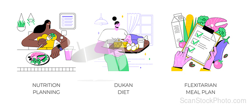 Image of Nutrition planning isolated cartoon vector illustrations.