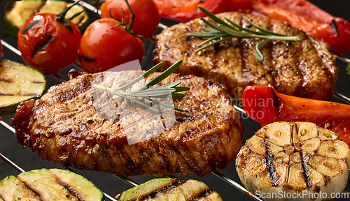 Image of freshly grilled steaks
