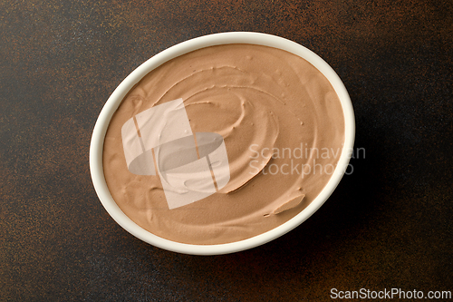 Image of bowl of homemade chocolate ice cream