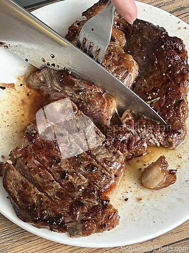 Image of freshly grilled juicy beef steak