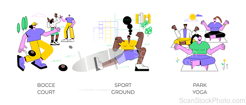 Image of Sport in the city park isolated cartoon vector illustrations.