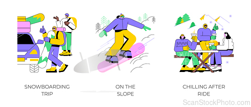 Image of Winter sports isolated cartoon vector illustrations.