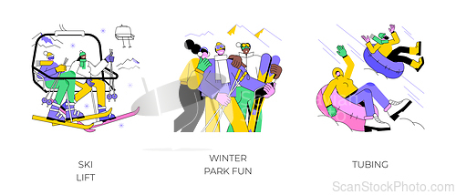 Image of Winter park isolated cartoon vector illustrations.