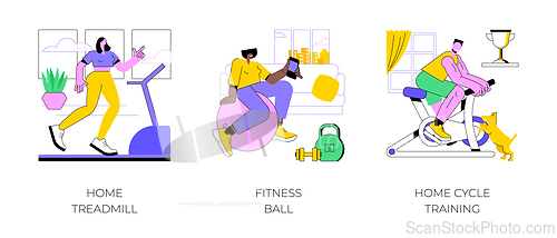 Image of Home gym isolated cartoon vector illustrations.