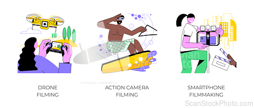 Image of Filmmaking as a hobby isolated cartoon vector illustrations.
