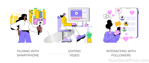 Image of Vlogging isolated cartoon vector illustrations.