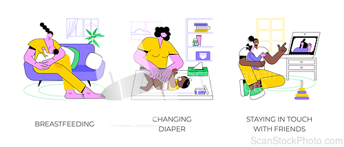 Image of Having a baby isolated cartoon vector illustrations.