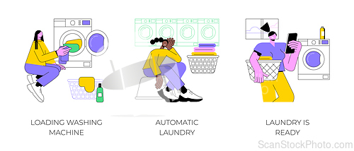 Image of Household chores isolated cartoon vector illustrations.