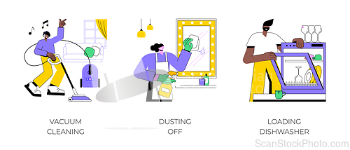 Image of Cleaning day isolated cartoon vector illustrations.