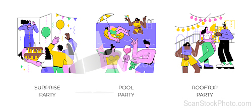 Image of Birthday celebration isolated cartoon vector illustrations.