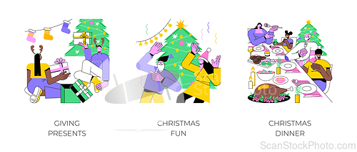 Image of Christmas time isolated cartoon vector illustrations.