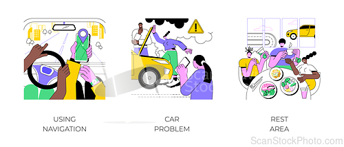 Image of Road trip isolated cartoon vector illustrations.