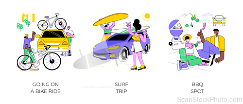 Image of Adventure trip isolated cartoon vector illustrations.
