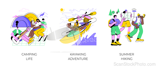 Image of Nature adventure isolated cartoon vector illustrations.