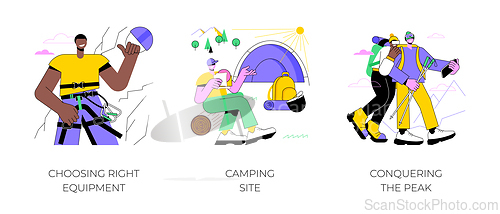 Image of Mountaineering isolated cartoon vector illustrations.