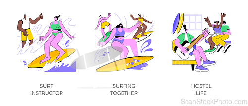 Image of Surf camp isolated cartoon vector illustrations.