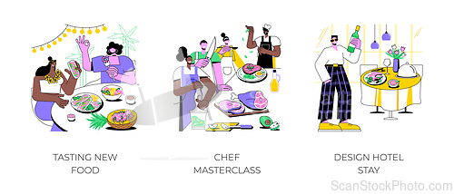 Image of Gastronomy tour isolated cartoon vector illustrations.