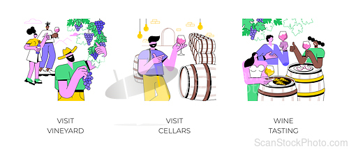 Image of Wine tour isolated cartoon vector illustrations.