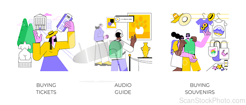 Image of Visiting a museum isolated cartoon vector illustrations.