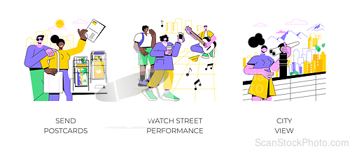 Image of City tourism isolated cartoon vector illustrations.
