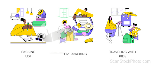 Image of Packing for vacation isolated cartoon vector illustrations.