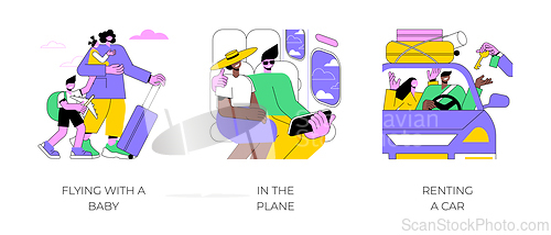 Image of Going on holidays isolated cartoon vector illustrations.