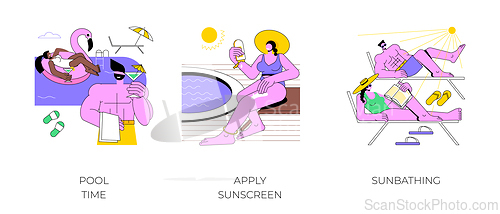 Image of Pool time isolated cartoon vector illustrations.