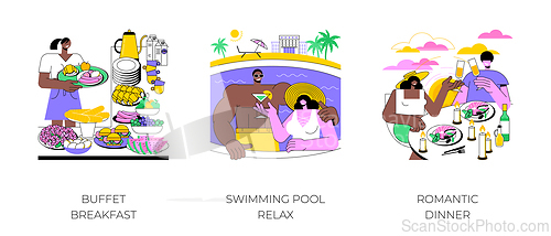 Image of Luxury resort isolated cartoon vector illustrations.