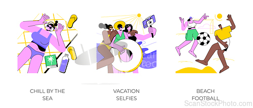 Image of Beach time isolated cartoon vector illustrations.