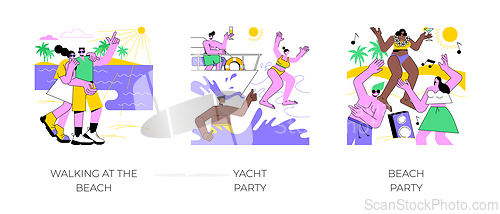 Image of Active holidays isolated cartoon vector illustrations.