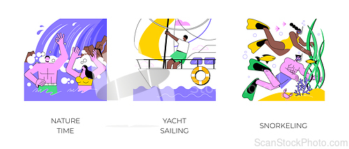 Image of Active vacation isolated cartoon vector illustrations.