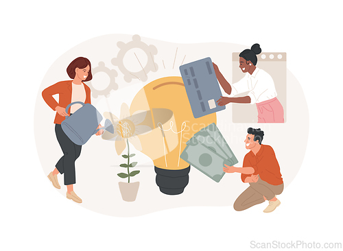 Image of Crowdfunding isolated concept vector illustration.