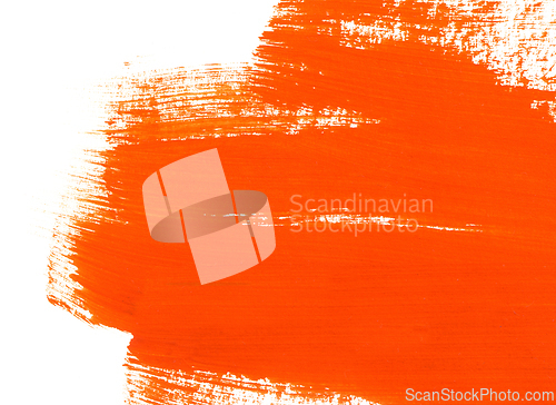 Image of Orange hand drawn paint texture on white background