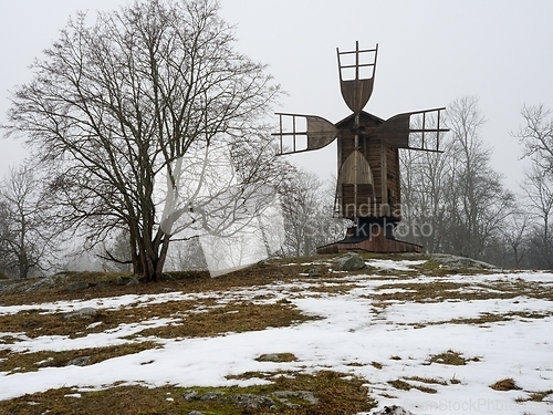 Image of old windmill in the countryside