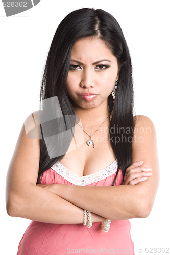 Image of Angry beautiful asian woman