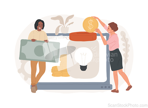 Image of Fundraising isolated concept vector illustration.