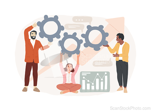 Image of Teamwork power isolated concept vector illustration.