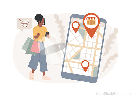 Image of Store locator isolated concept vector illustration.